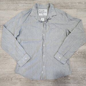 Frank & Eileen Barry Button Up Woven in Italy Polka Dot  Shirt Women' Size M